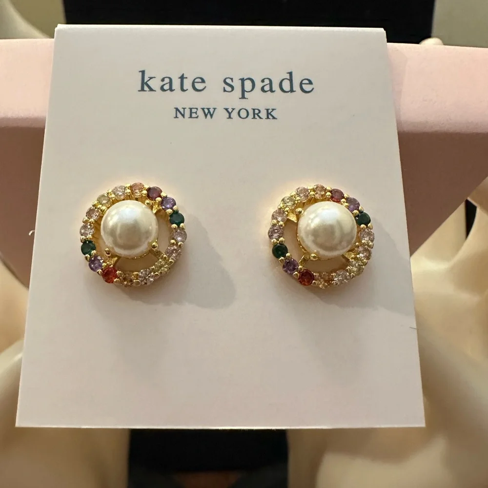 KATE SPADE Pearl Multicolored Stud‎ Earrings NWT